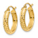 14k Yellow Gold Diamond-Cut 11/16" Hoop Earrings