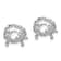 Rhodium Over Sterling Silver Polished Small Blue Crab Post Earrings