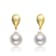 Pear Shape Pearl Simulant Drop Earrings In 14K Gold Over Sterling Silver