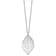 Sterling Silver Rhodium-plated Satin Cut-out Leaf Necklace