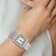 Charles Hubert Ladies Stainless Steel Crystal Bezel 27x32mm Watch