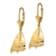14k Yellow Gold 3D Sailboat Dangle Earrings