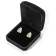White Cubic Zirconia 14k Yellow Gold Studs With Velvet Gift Box 2.00ctw
