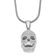 Rhodium Over Sterling Silver Cubic Zirconia Polished Skull Necklace