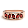 Red Garnet and White Topaz 14K Rose Gold Over Sterling Silver Ring