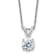 Rhodium Over 14K Gold 1 ct. 6.5mm Round D E F Pure Light Moissanite
Solitaire Pendant with Chain
