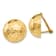 14k Yellow Gold Omega Clip 16mm Hammered Non-Pierced Stud Earrings