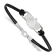 Rhodium Over Sterling Silver NHL LogoArt Vancouver Canucks Leather Bracelet