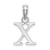 Rhodium Over 14k White Gold Polished Block Letter X Initial Pendant