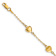14k Yellow Gold Brushed and Polished Hearts Station Bracelet