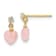 14k Yellow Gold Heart Shape Pink Opal Simulant and Cubic Zirconia Dangle
Post Earrings
