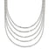 Sterling Silver 5 Strand Fancy Flat Link Necklace