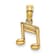 14k Yellow Gold 3D Textured Double Notes pendant