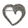 Sterling Silver Marcasite Open Heart Pin Brooch