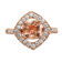 14K Rose Gold Morganite Diamond Halo Engagement Ring 1.91ctw