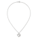 Sterling Silver Polished Cubic Zirconia Heart and Paw Necklace