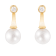 White Cultured Freshwater Pearl 14k Yellow Gold Earrings 7-7.5mm