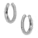 Scalloped Hoop Earrings In Rhodium Over Brass