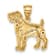 14k Yellow Gold Diamond-Cut and Brushed Boxer Dog Pendant