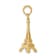 14k Yellow Gold Solid Polished and Textured 3D Eiffel Tower Pendant