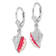 Rhodium Over Sterling Silver Enameled Conch Shell Leverback Earrings