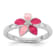 Rhodium Over Sterling Silver Pink Enameled and Cubic Zirconia Flower
Children's Ring