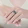 Sapphire Color CZ Two-Tone Cocktail Ring In White Gold And 14K Gold Over Brass