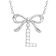 Initial L Bow CZ Necklace In Sterling Silver 0.23ctw