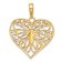 14k Two-tone Gold Diamond-Cut Butterfly Heart Pendant