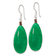 Sterling Silver Green Jadeite and Bronze Color Hematine Earrings
