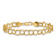 14k Yellow Gold 7mm Triple Link Charm Bracelet