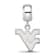 Sterling Silver Rhodium-plated LogoArt West Virginia University Small
Dangle Bead
