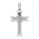 Rhodium Over 14K White Gold with X In Center Of Cross Charm Pendant