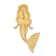 14k Two-tone Gold Brushed Diamond-Cut Mermaid Chain Slide Pendant