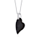 CZ And Black Mother Of Pearl Heart Pendant Necklace In Sterling Silver