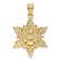 14K Two-tone Polished and Textured 2 Level Snowflake Pendant