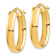 14k Yellow Gold 1/1" High Polished Oval Hoop Earrings