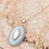 Barse Jewelry Blue Denim Dreams White Mother of Pearl Golden Pendant Necklace