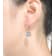 Square CZ Halo Drop Earrings In 18K Rose Gold Over Sterling Silver