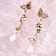 Barse Jewelry Freshwater Pearl With Rhodonite Gold Tone Butterfly Dangle Earrings