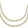 Rope Chain Necklace Set Of 2 In 18K Gold Over Bronze