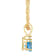 5mm Round Blue Topaz with Diamond Accent 14k Yellow Gold Pendant With Chain