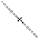 Stainless Steel Polished Black Carbon Fiber Inlay Cross Bracelet