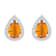 7x5mm Pear Shape Citrine And Created White Sapphire 10k White Gold Halo
Stud Earrings