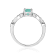 Emerald with Moissanite Accents Sterling Silver Ring, 0.89ctw