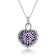 Pink CZ Pave Heart Pendant Necklace In Sterling Silver
