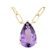 Amethyst Pear Paperclip Solitaire Necklace In 18K Gold Over Sterling
Silver 3.12ct