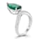 Rachel Zoe Pear CZ Wavy Cocktail Ring in Rhodium Over Sterling Silver