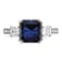 Rhodium Over Sterling Silver Polished Fancy Blue and White Cubic
Zirconia Ring