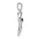 Rhodium Over 14k White Gold Amethyst and Diamond Heart Pendant